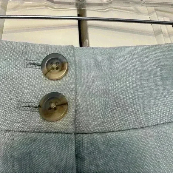 Veronica Beard Jeanne Light Blue Linen Blend Crop Wide Leg Pants 6 nautical crop - Picture 10 of 15